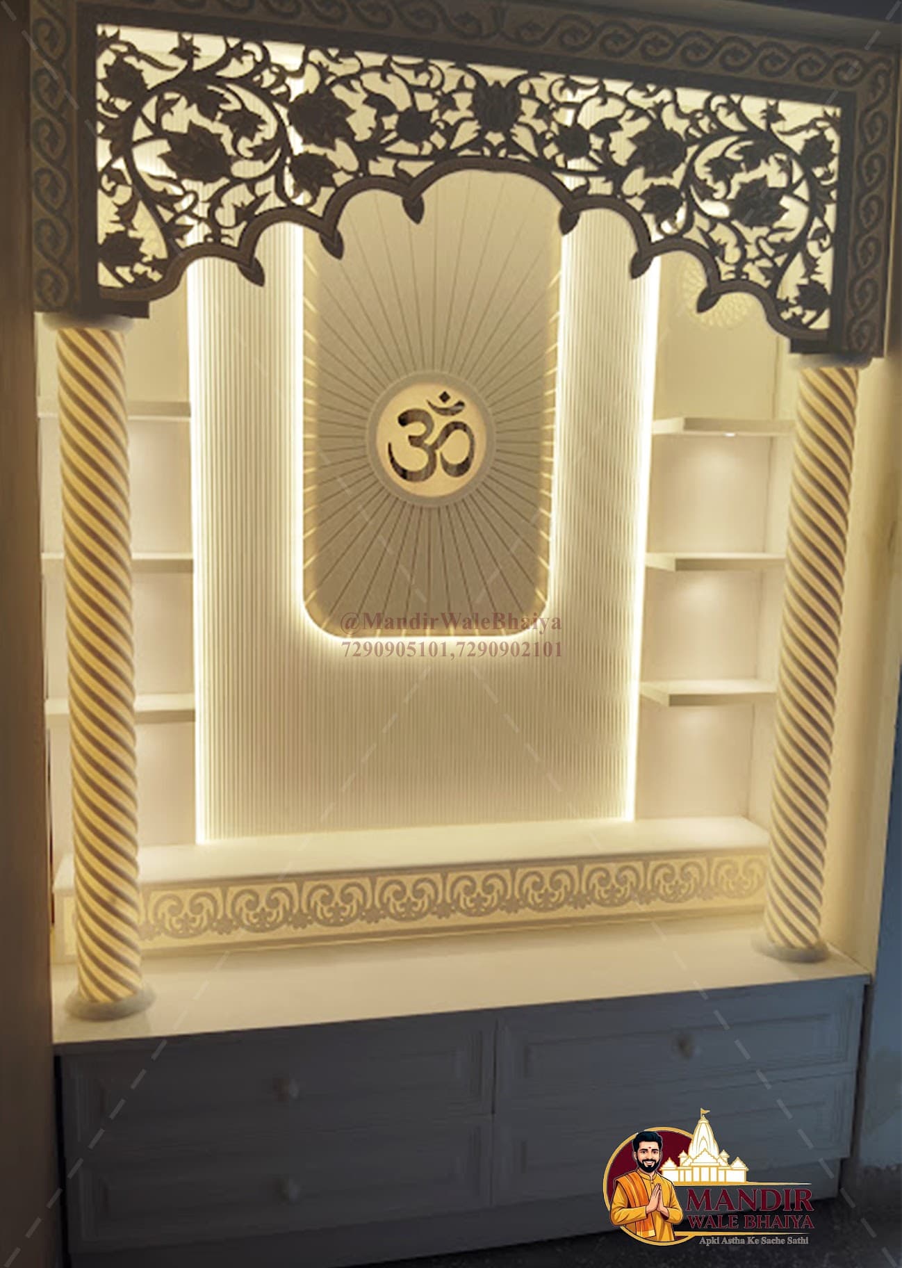 corian mandir design by Mandir Wale Bhaiya