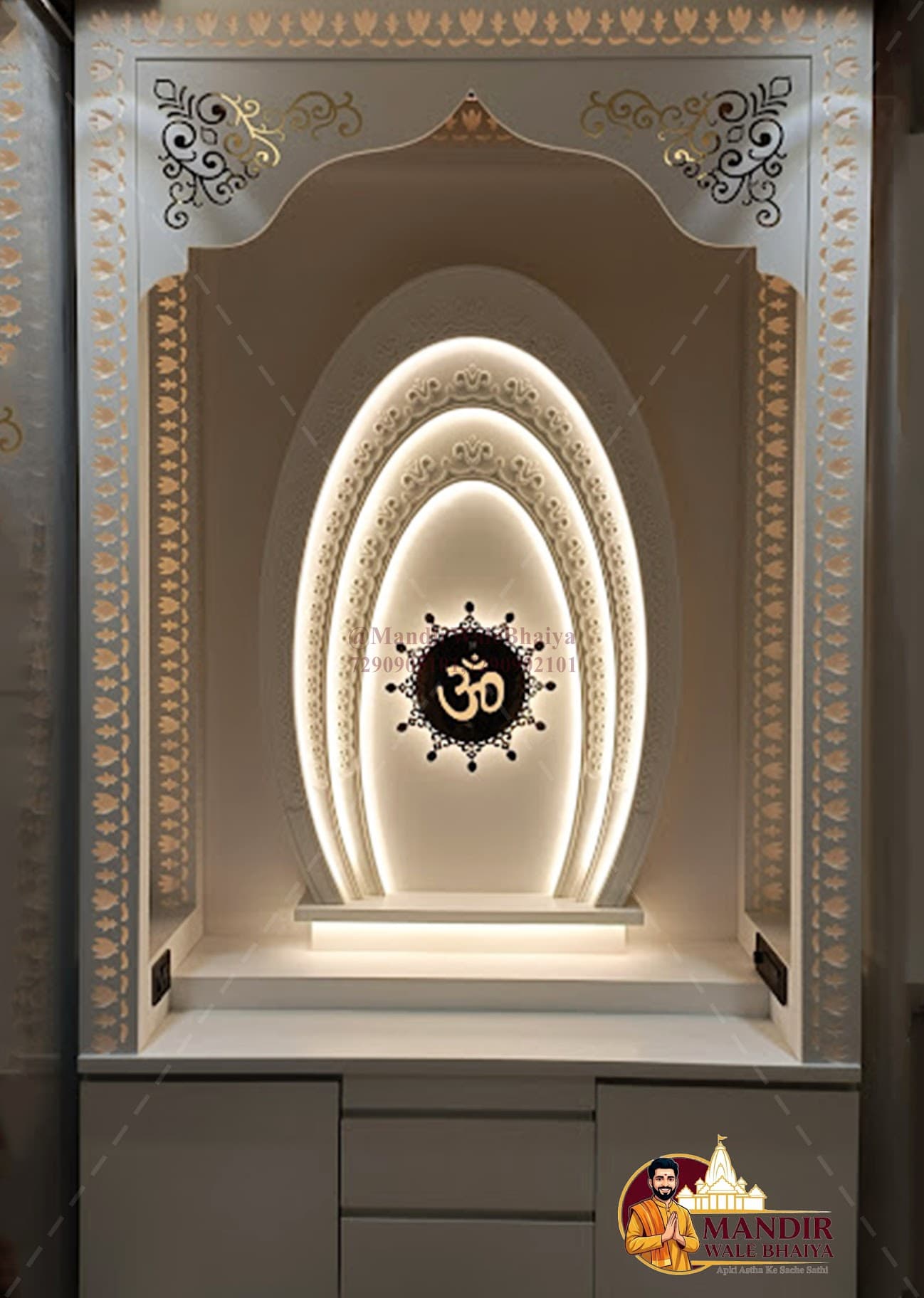 corian mandir design by Mandir Wale Bhaiya