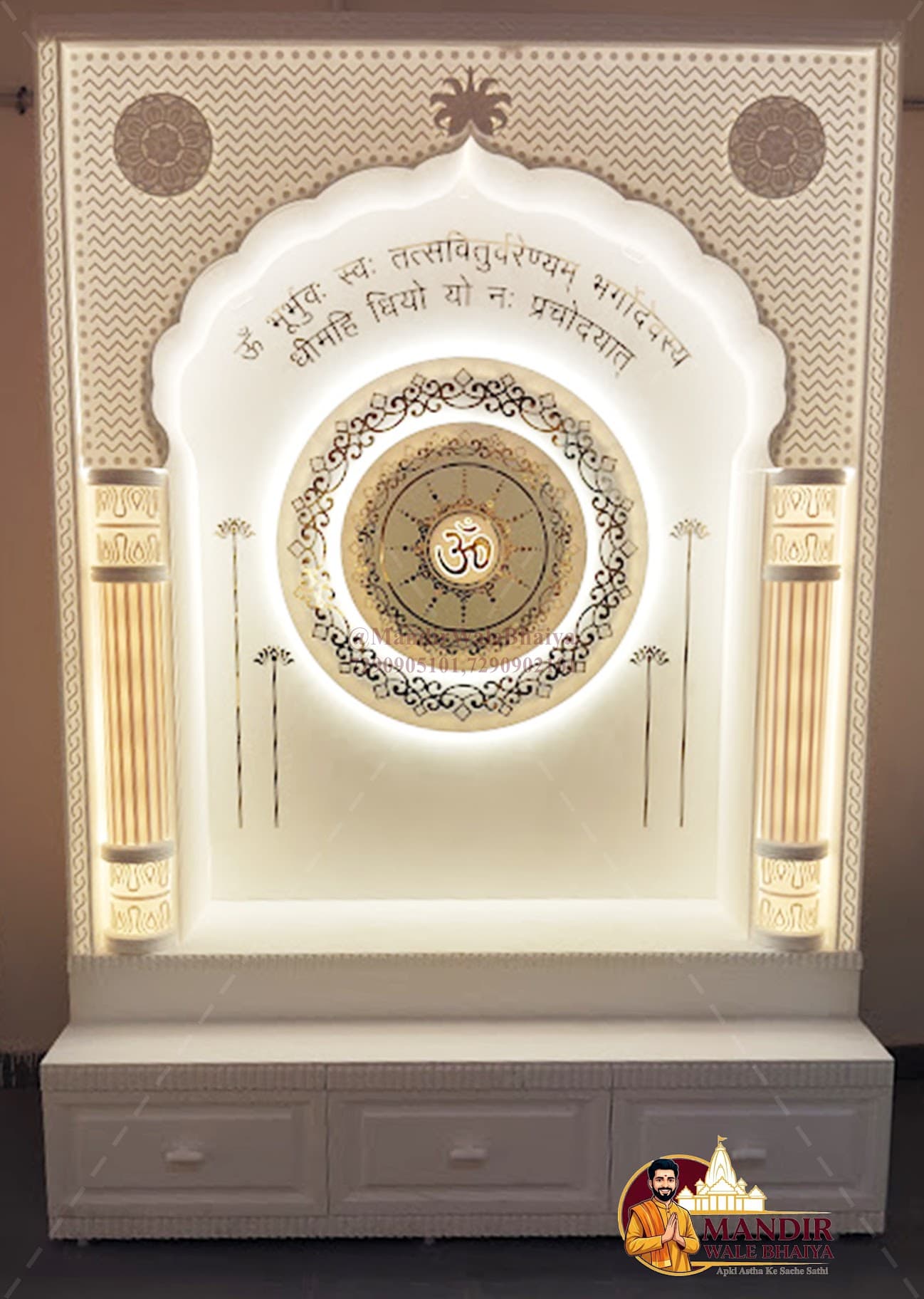 corian mandir design by Mandir Wale Bhaiya