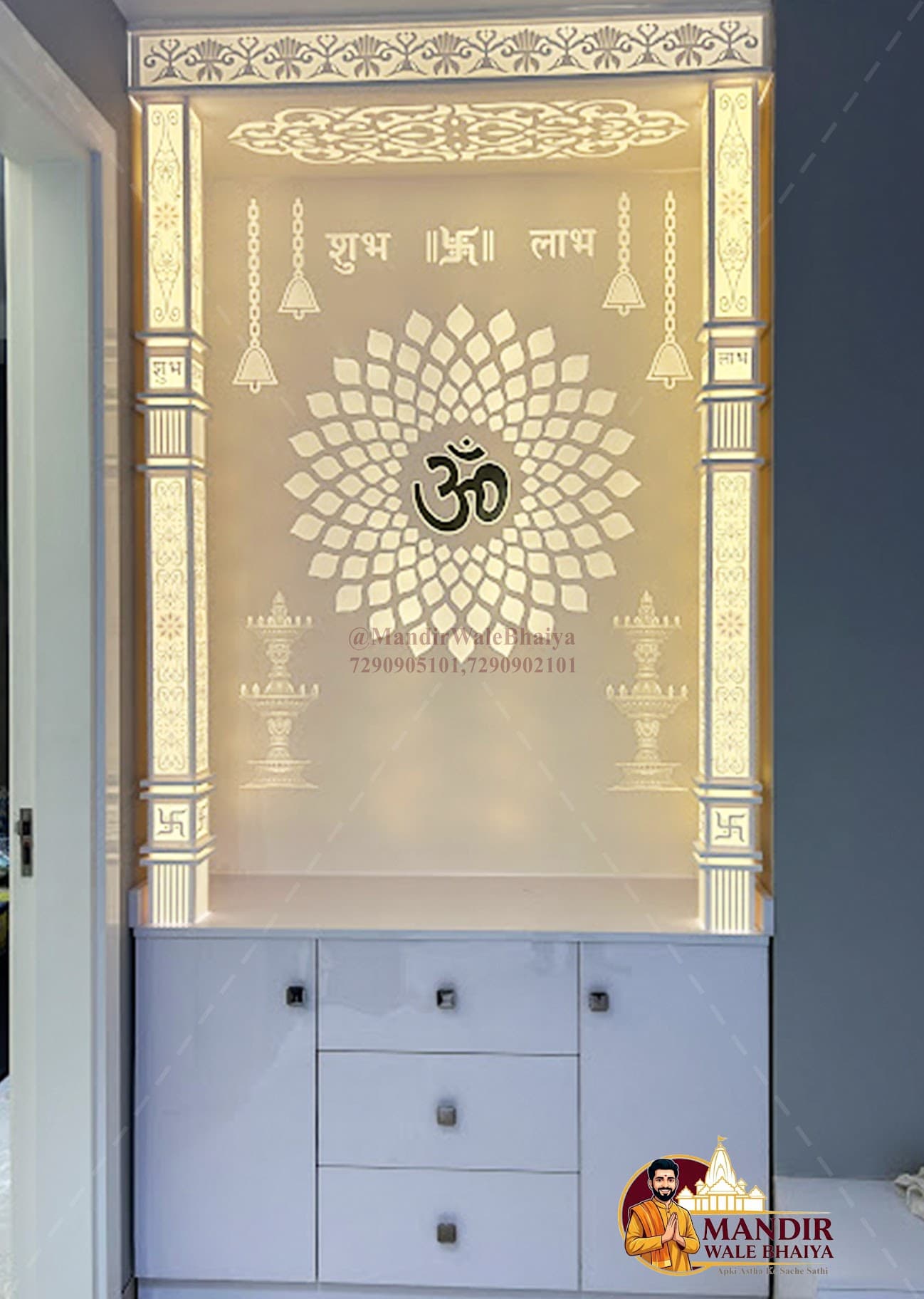 corian mandir design by Mandir Wale Bhaiya