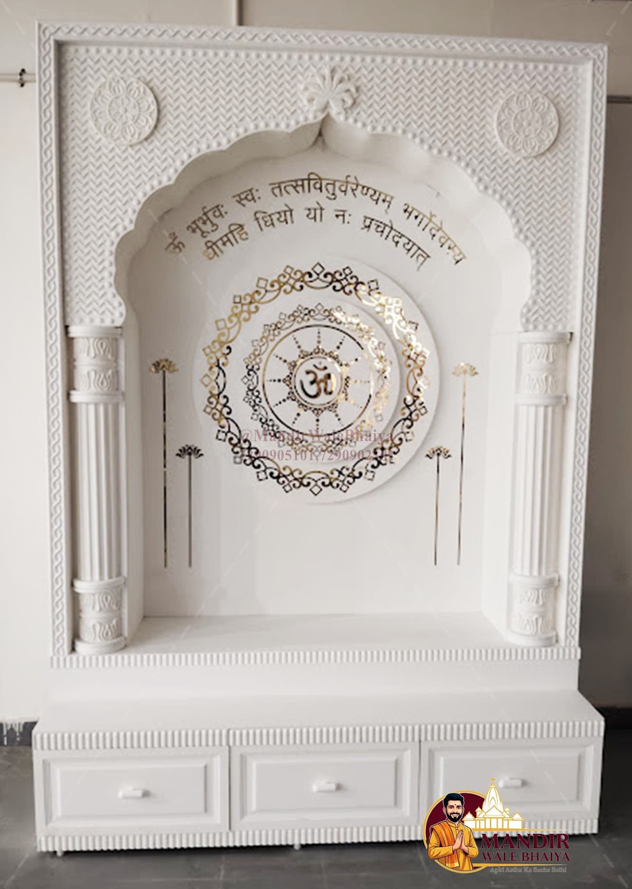 corian mandir design by Mandir Wale Bhaiya